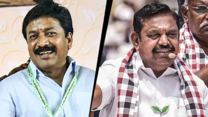 AIADMK leaders CV Shanmugam (L), Edappadi K Palaniswami (R)