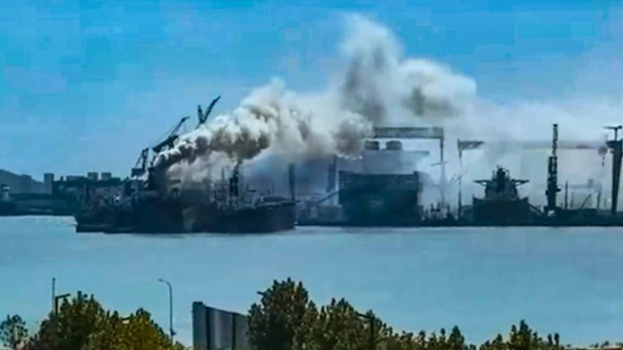 Fire on cargo ship... 20 dead.